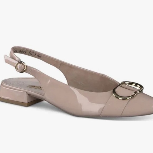 New! Paul Green Tara Slingback Pointed Toe Flats Frappe Soft Patent US 8.5 $415 - Picture 3 of 9